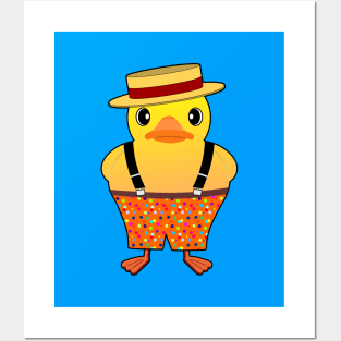 Rubber Duck Boater and Shorts Posters and Art